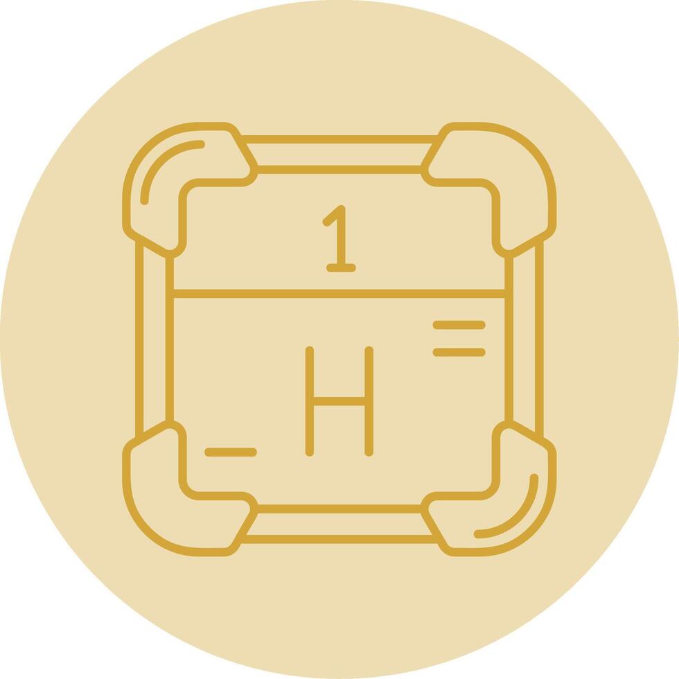 Hydrogen Line Yellow Circle Icon vector