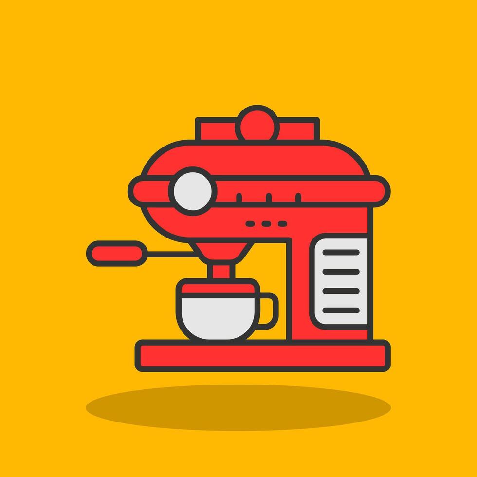 Coffee machine Filled Shadow Icon vector