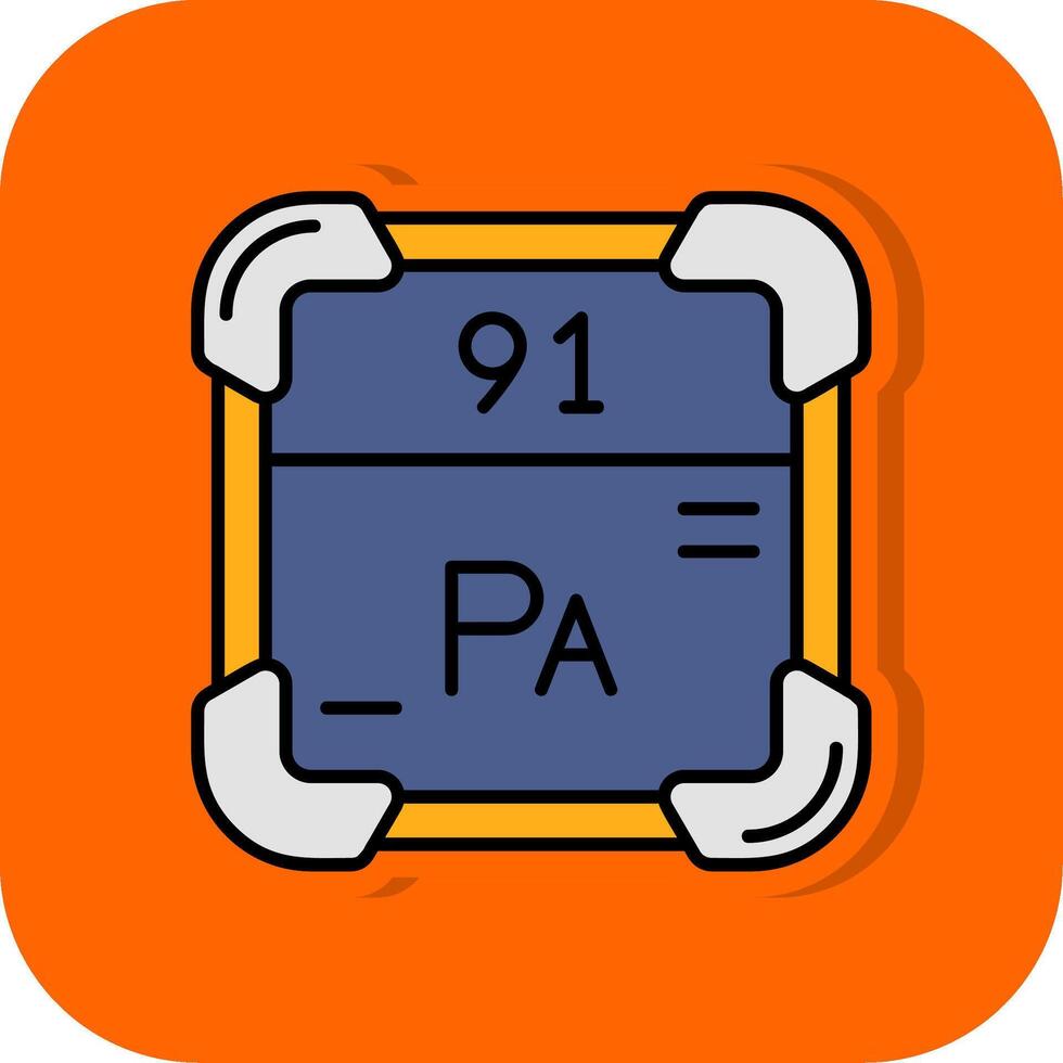 Protactinium Filled Orange background Icon vector