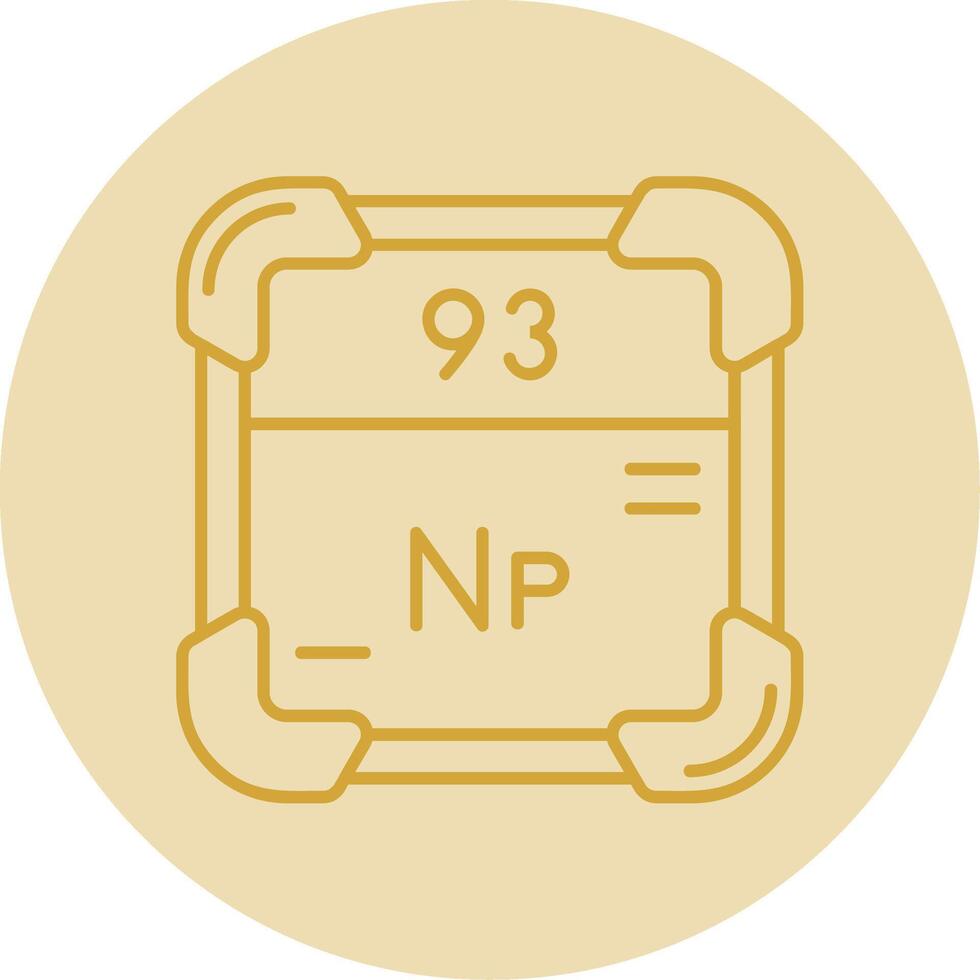 Neptunium Line Yellow Circle Icon vector