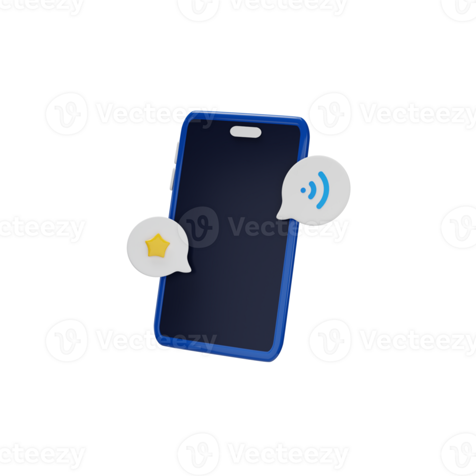 Black phone with message 3D icon png