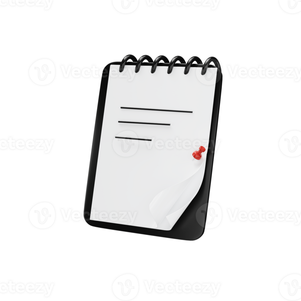 Document with white blank paper 3D icon png