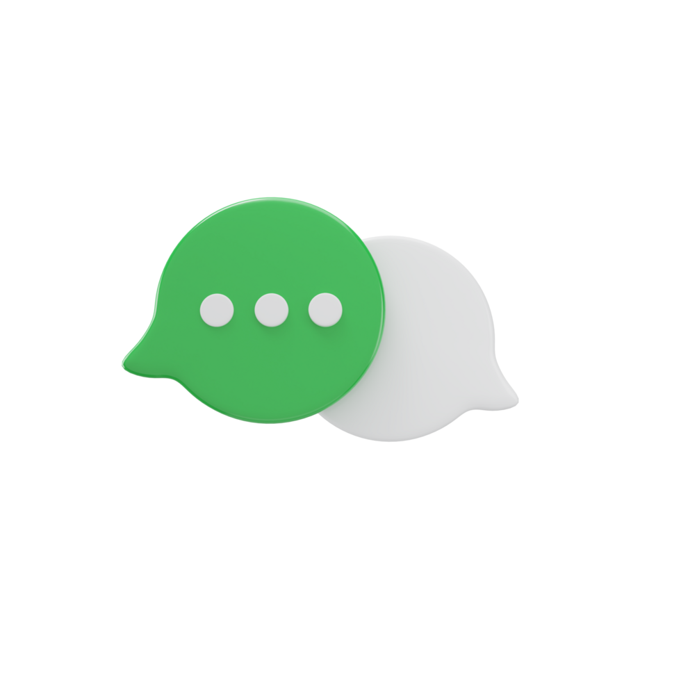 Green and white message 3D icon png