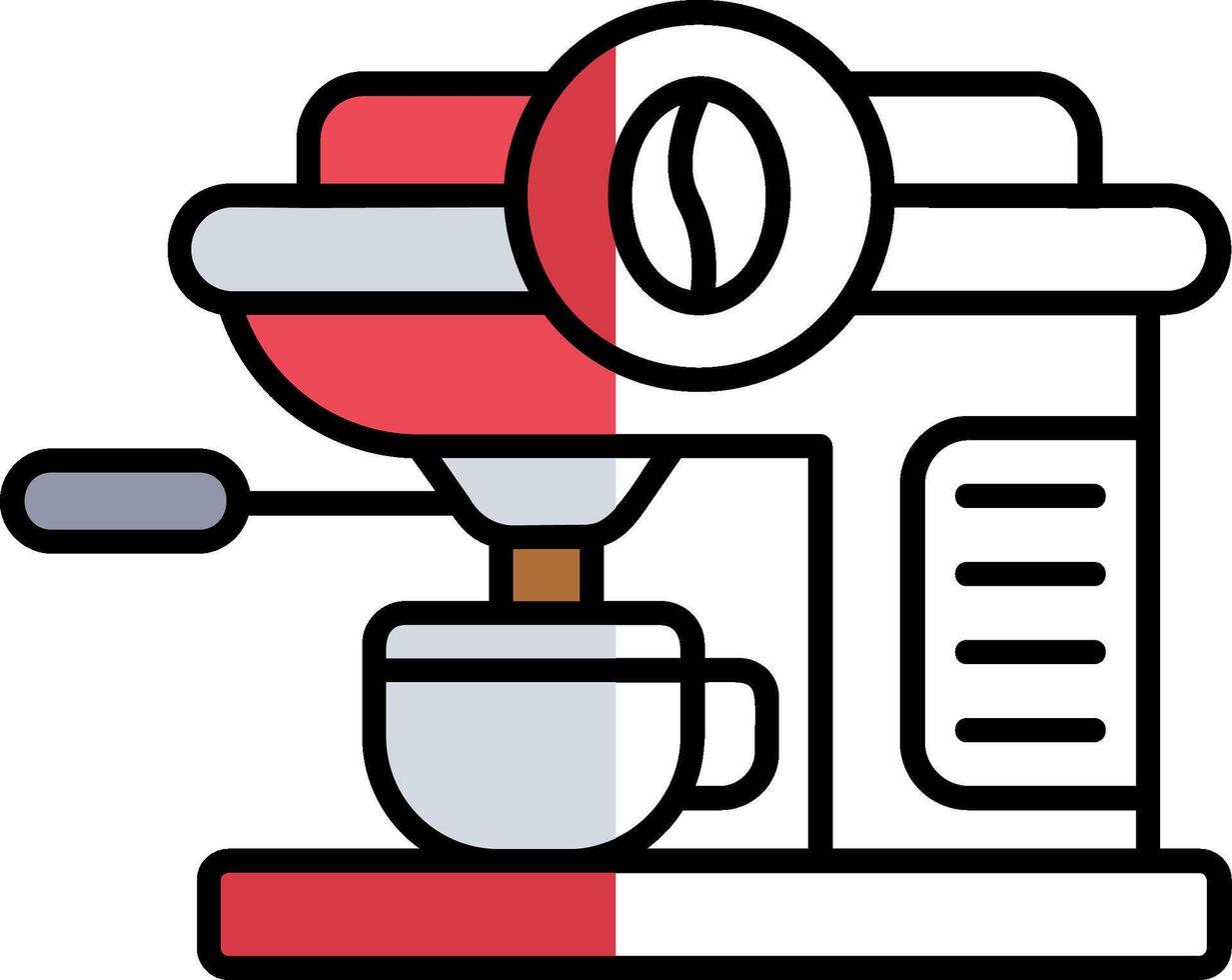 Coffee machine Filled Half Cut Icon vector
