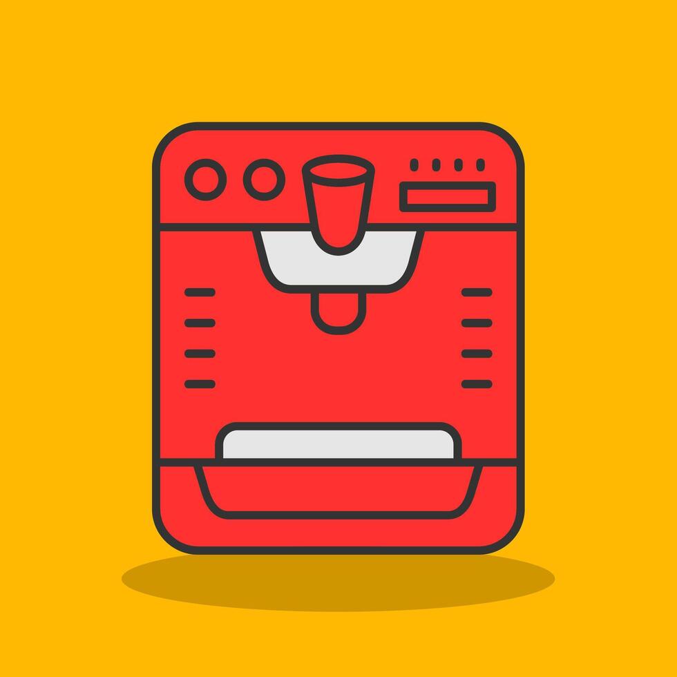 Ice cream machine Filled Shadow Icon vector