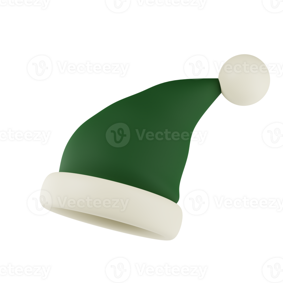 Green Santa hat 3D icon png