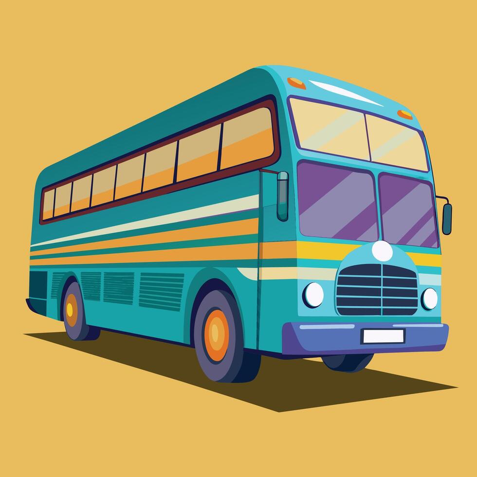 Bus flat design cartoon icon illustration School bus vector