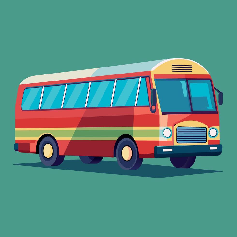 autobús plano diseño dibujos animados icono ilustración colegio autobús vector