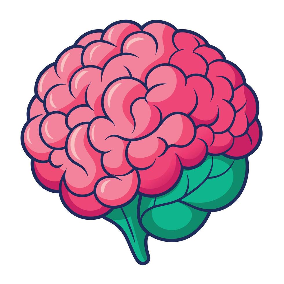 Brain colorful cartoon vector illustration