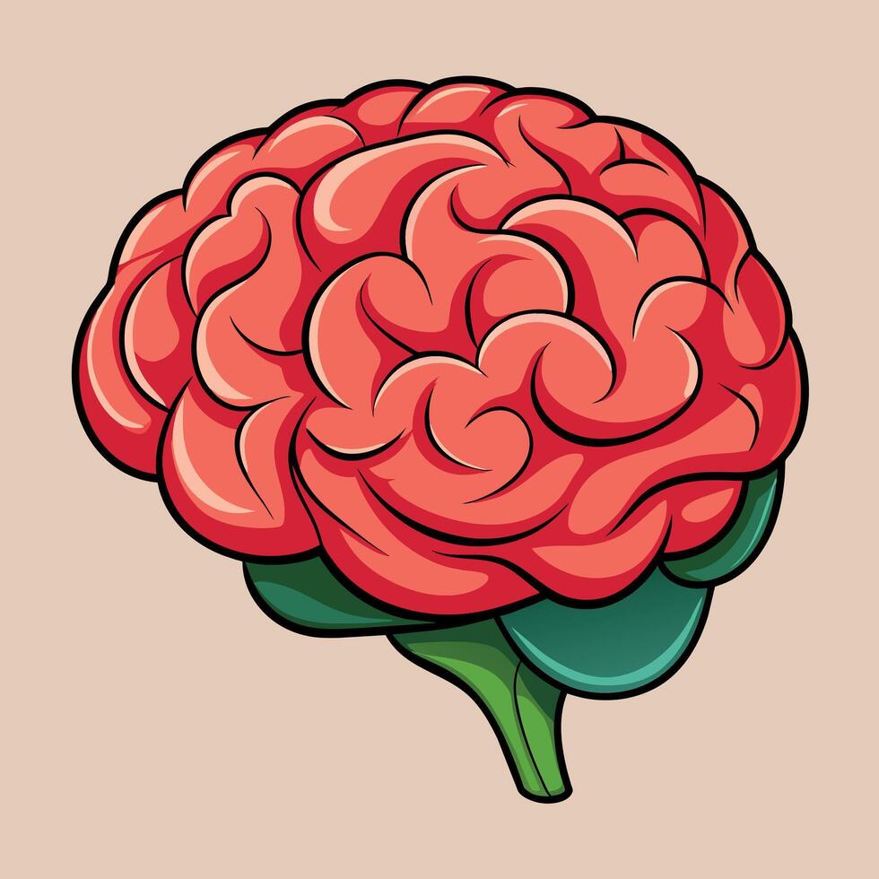 Brain colorful cartoon vector illustration