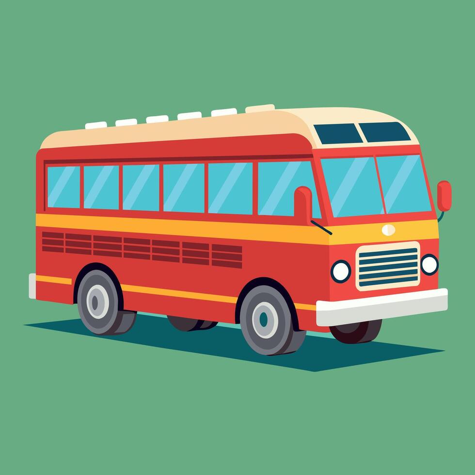 Bus flat design cartoon icon illustration School bus vector