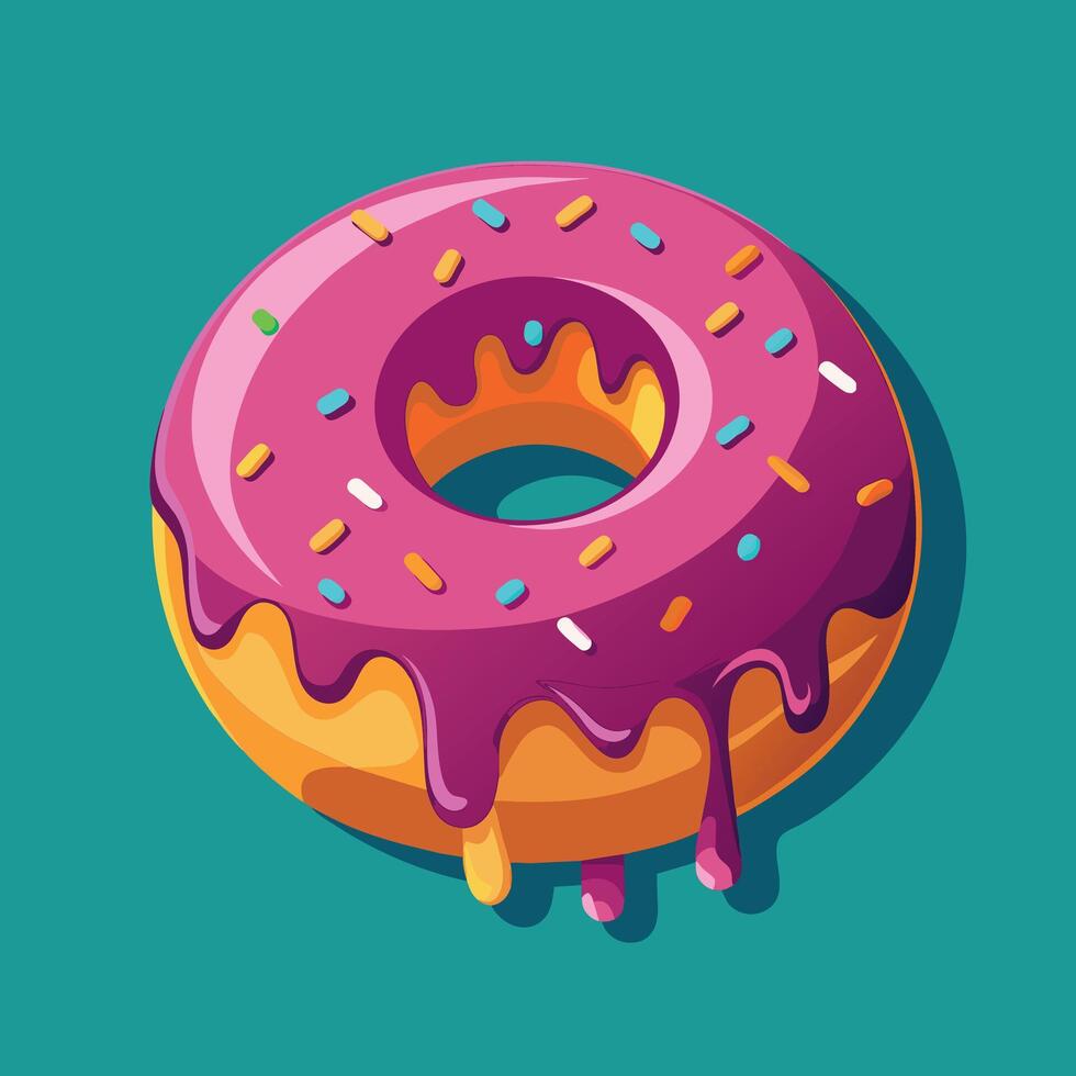 Delectable chocolate nibble donut with a vibrant vector design