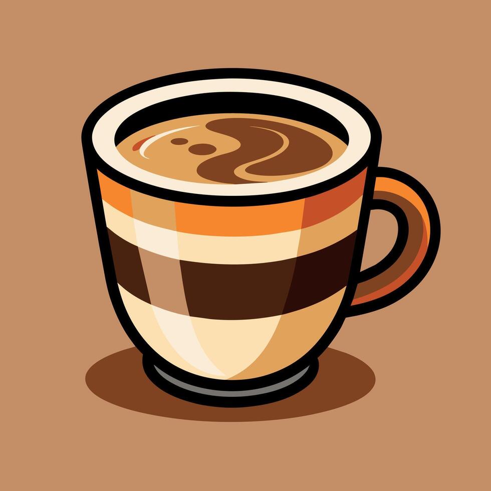 coffee cup cartoon illustration, coffee mug drink icon concept isolated vector