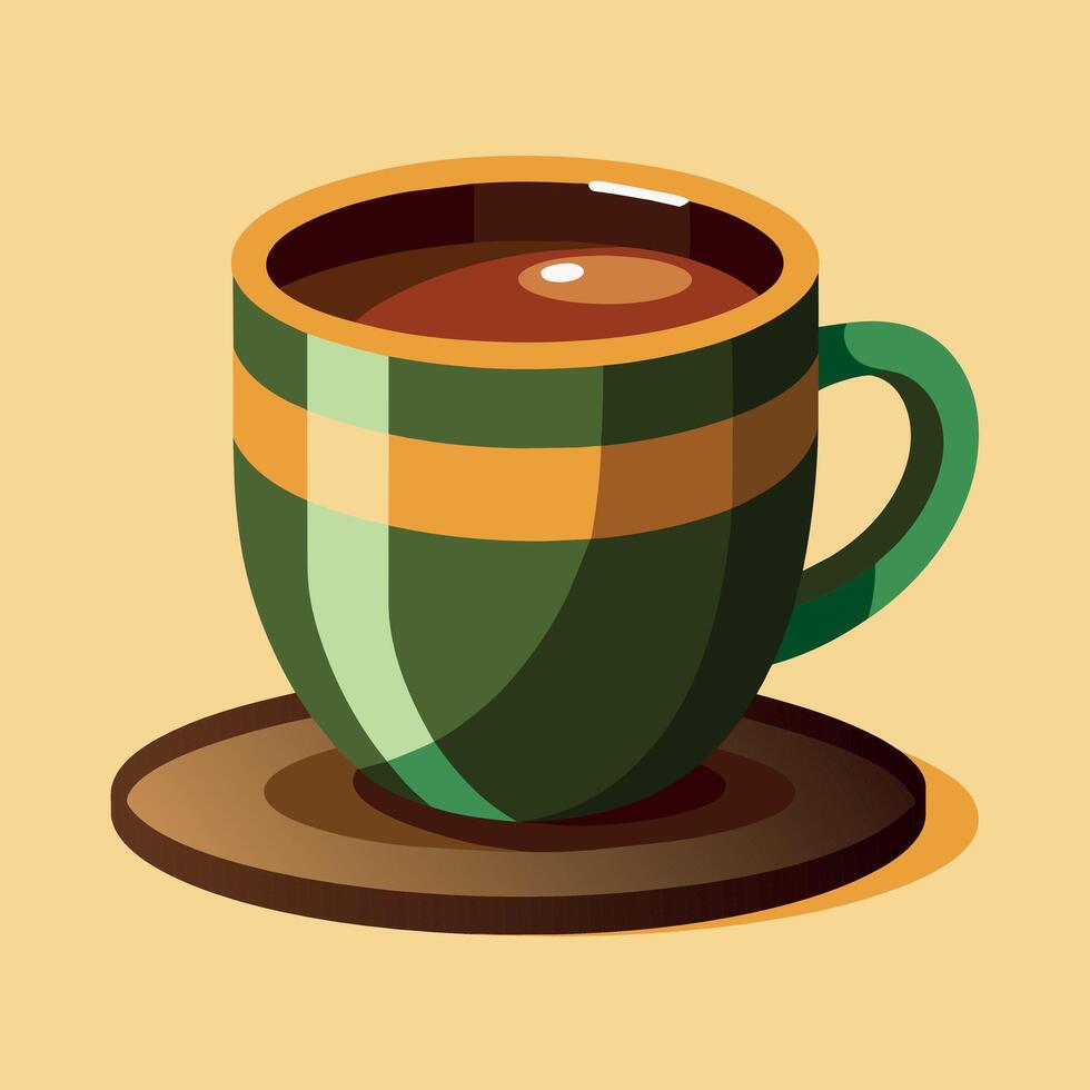 coffee cup cartoon illustration, coffee mug drink icon concept isolated vector