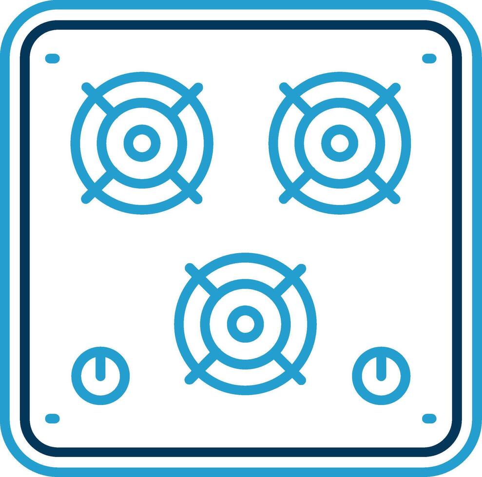 Stove Line Blue Two Color Icon vector
