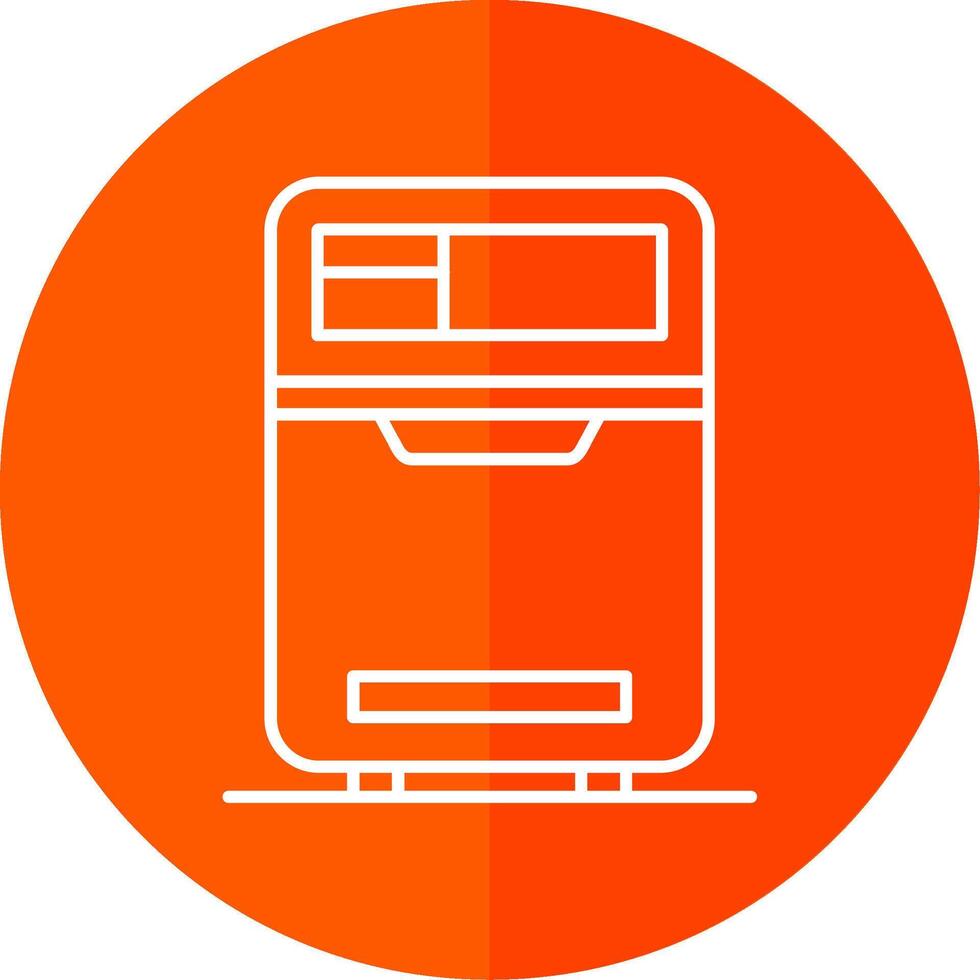 Fridge Line Red Circle Icon vector