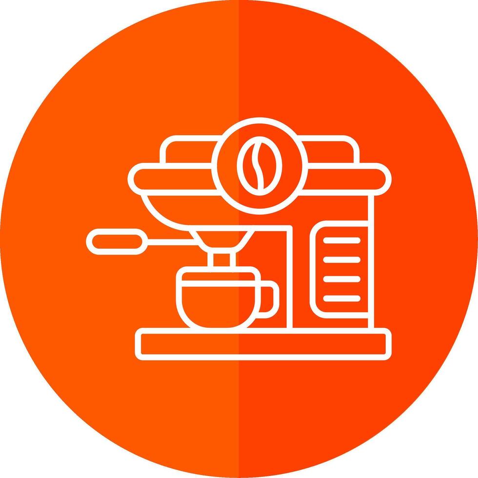 Coffee machine Line Red Circle Icon vector