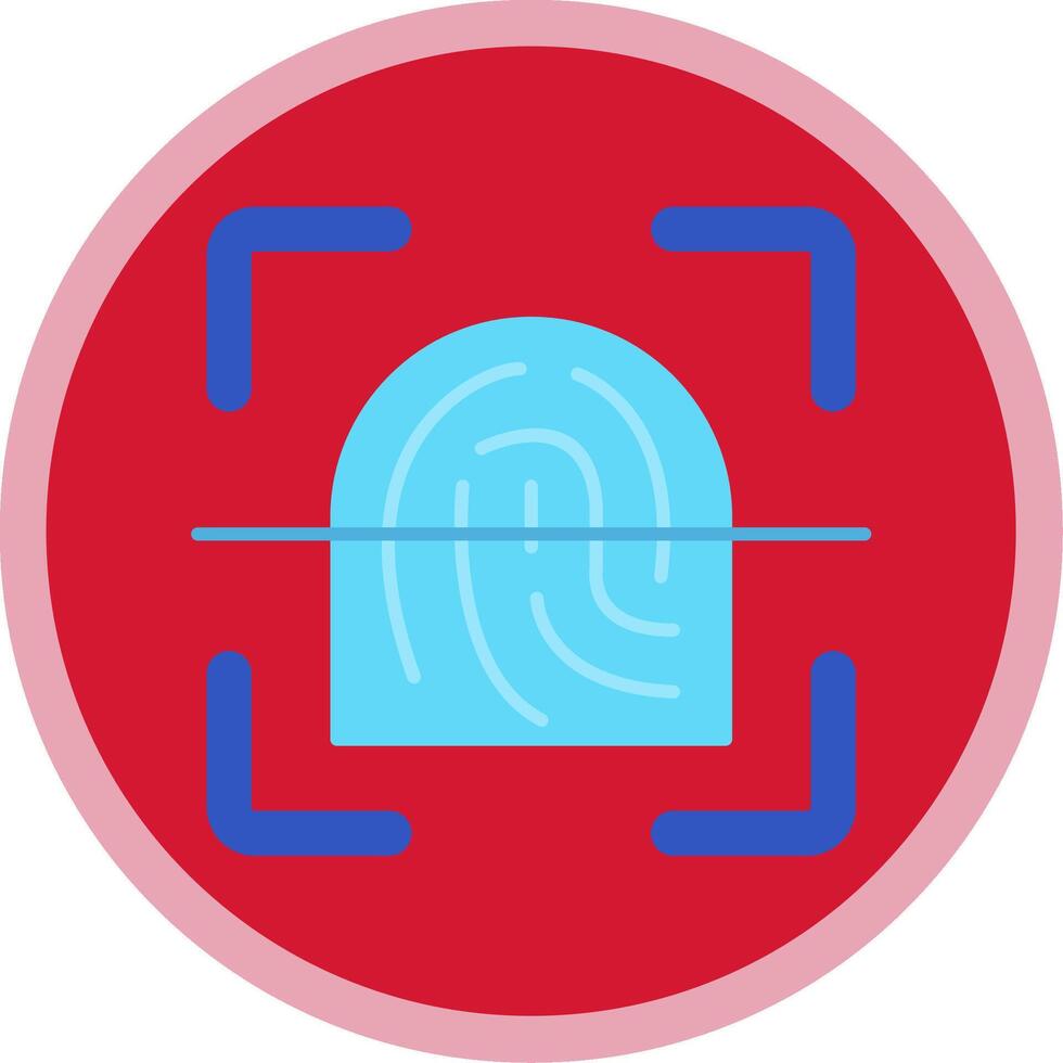 Finger print Flat Multi Circle Icon vector