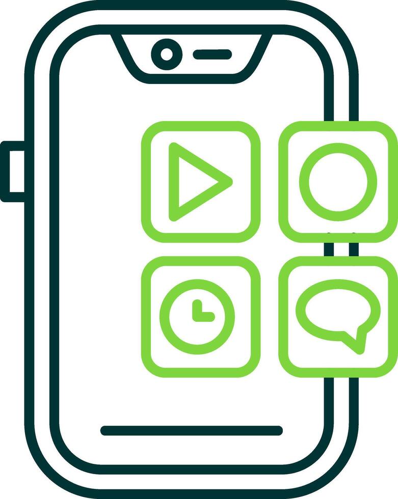 Mobile application Line Circle Icon vector