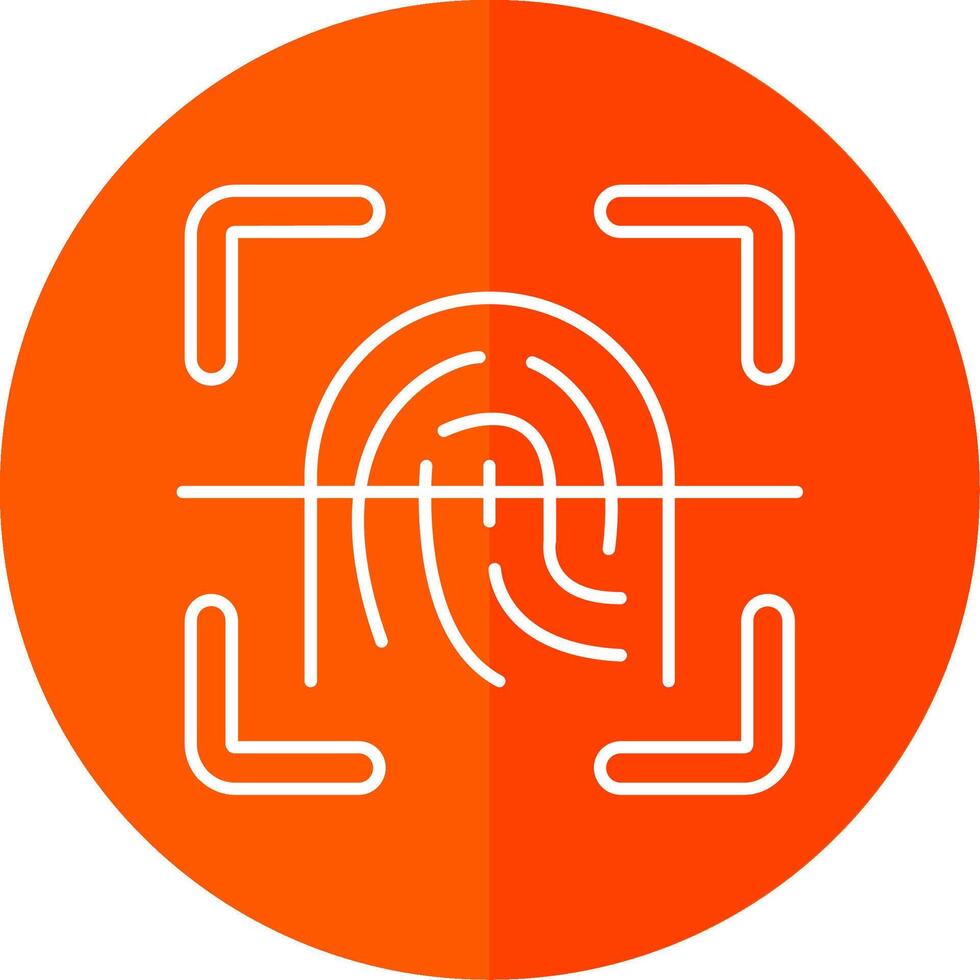 Finger print Line Red Circle Icon vector