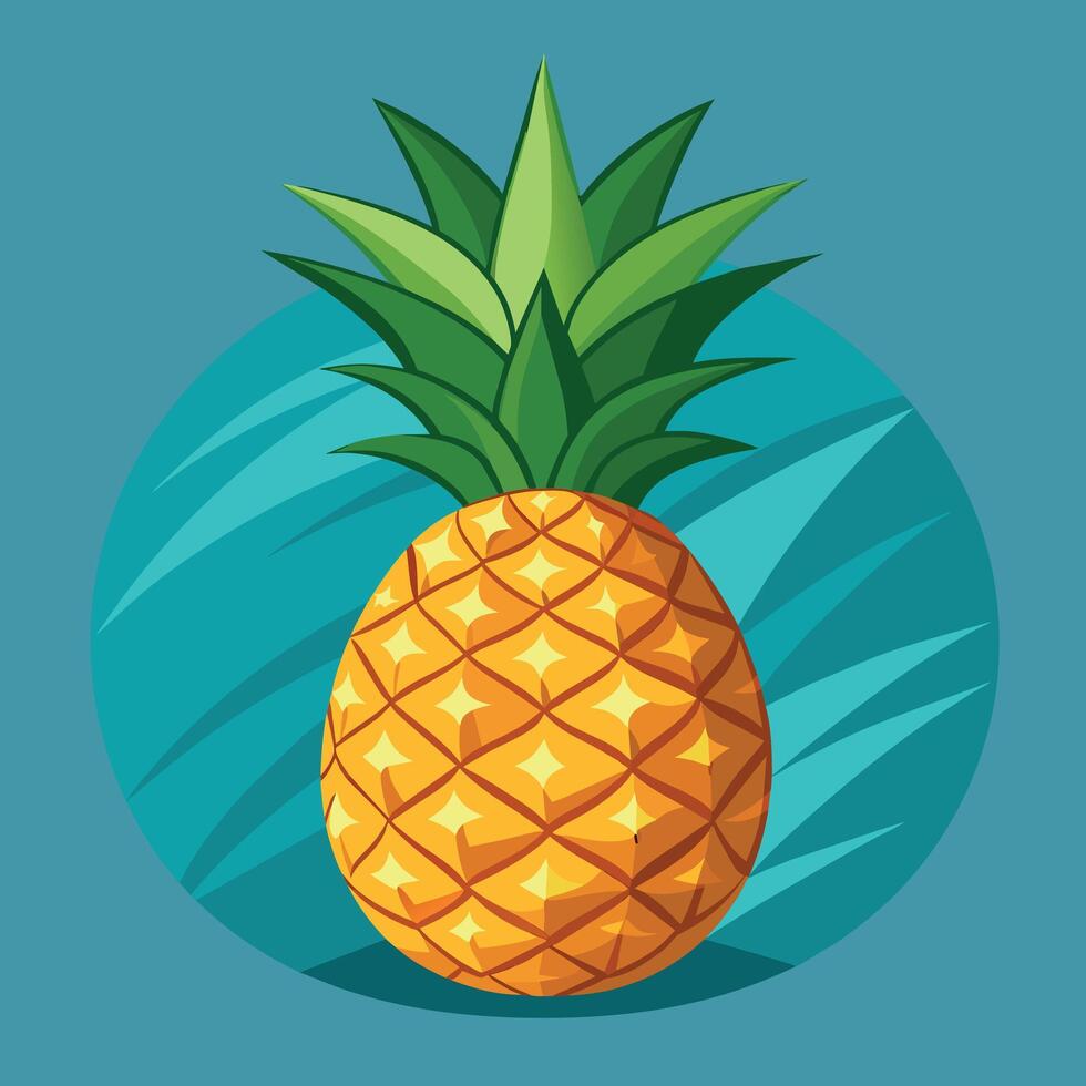 Pineapple colorful cartoon vector illustration