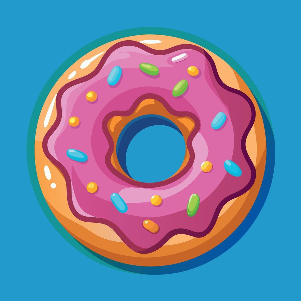 Delectable chocolate nibble donut with a vibrant vector design