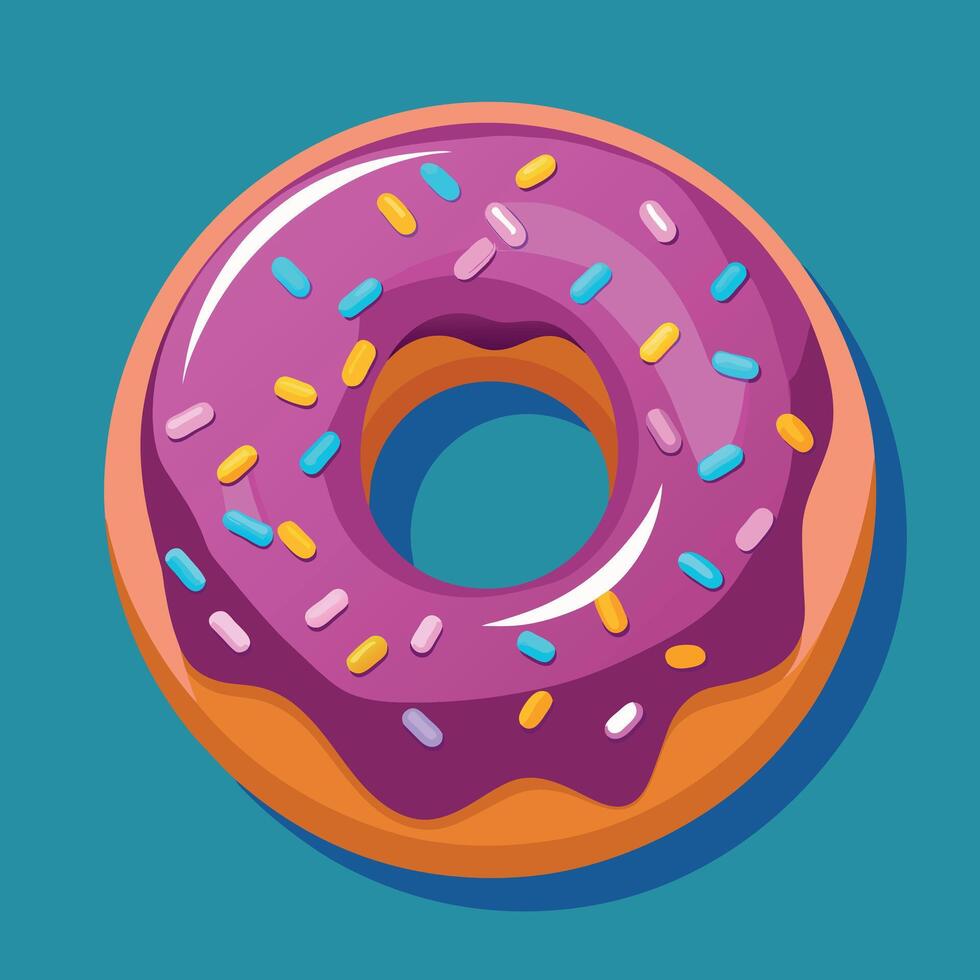 Delectable chocolate nibble donut with a vibrant vector design