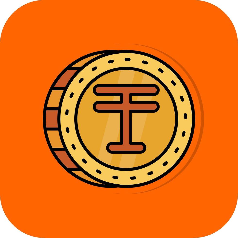 tenge lleno naranja antecedentes icono vector