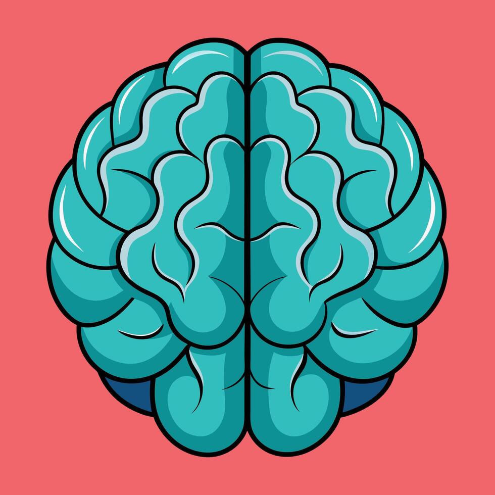 Brain colorful cartoon vector illustration