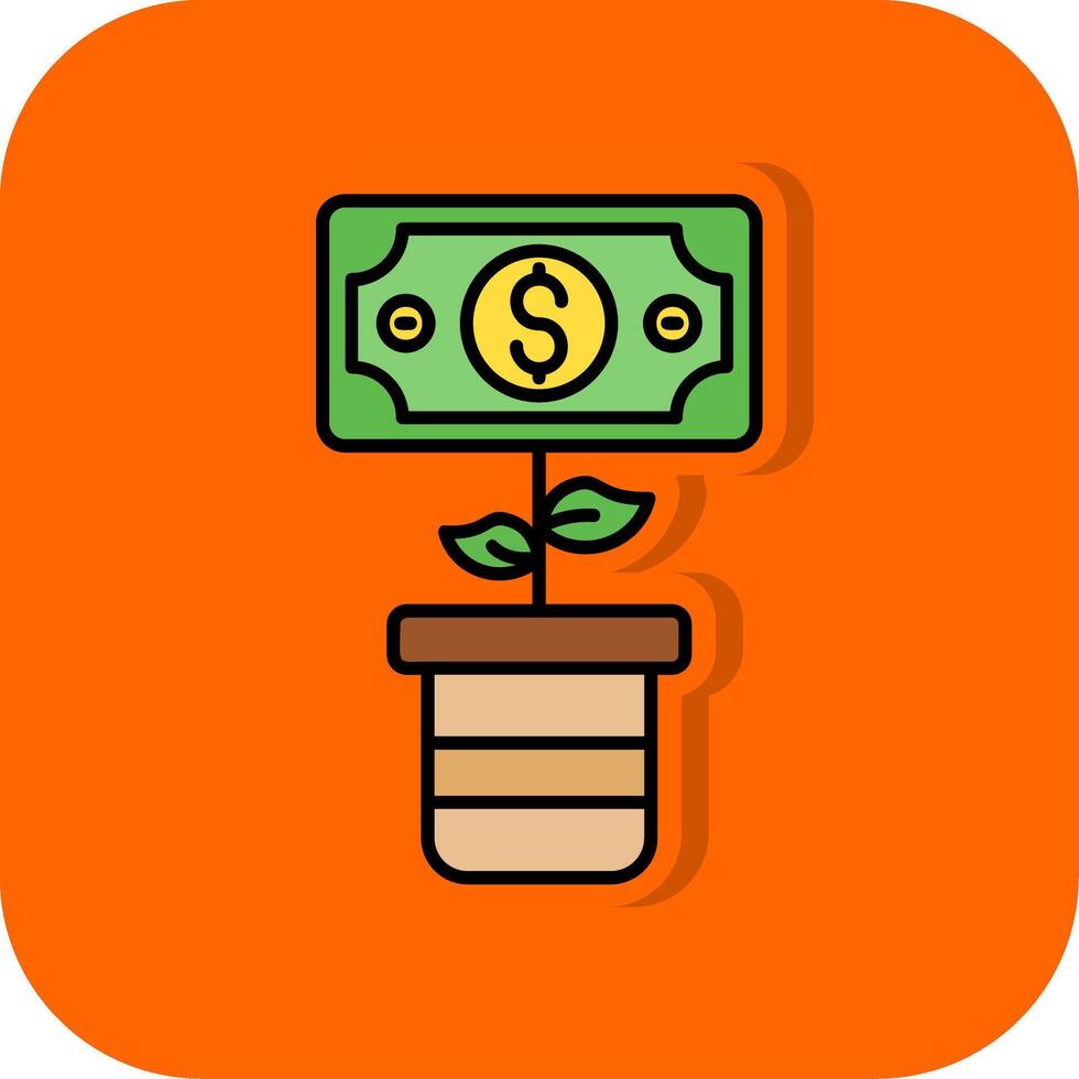 Plant Filled Orange background Icon vector