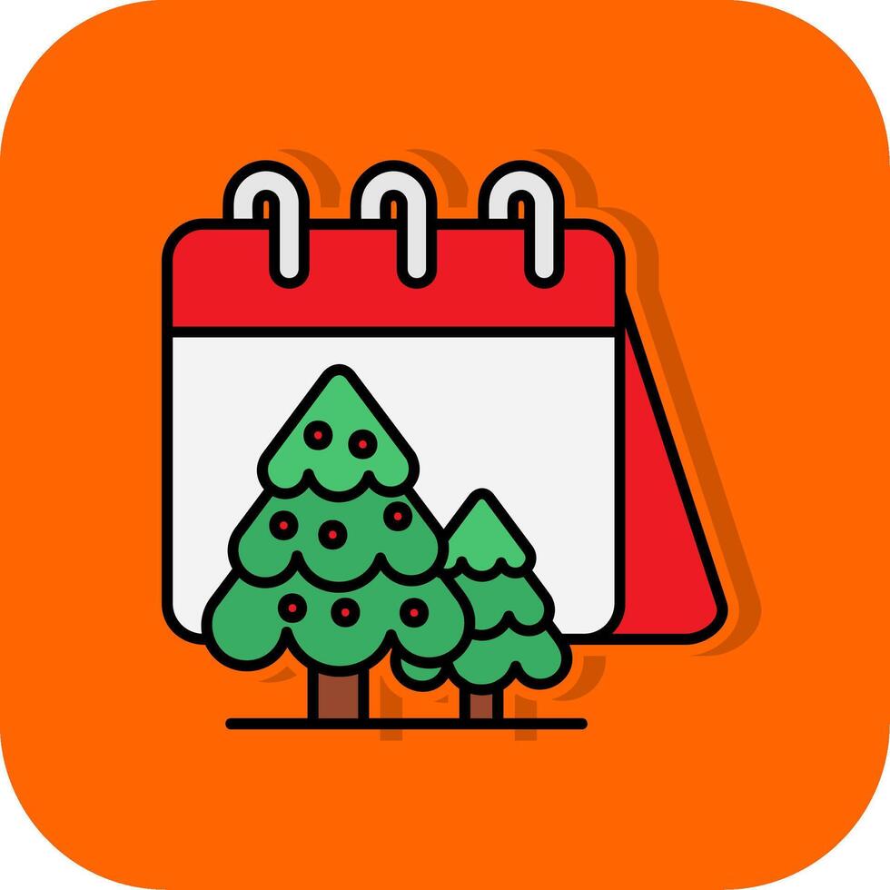 Calender Filled Orange background Icon vector