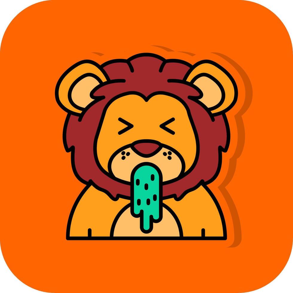 Vomit Filled Orange background Icon vector