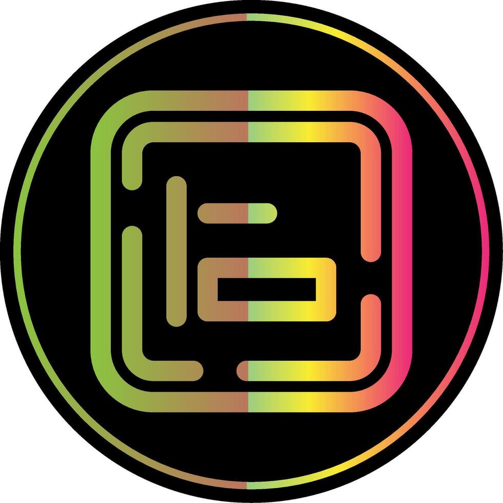 Left alignment Line Gradient Due Color Icon vector