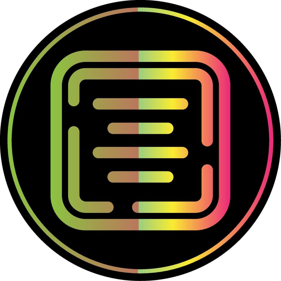 Center alignment Line Gradient Due Color Icon vector