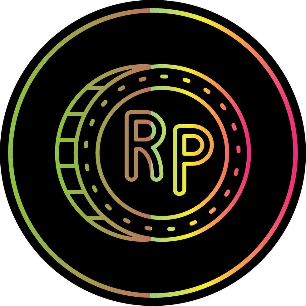 Indonesian rupiah Line Gradient Due Color Icon vector
