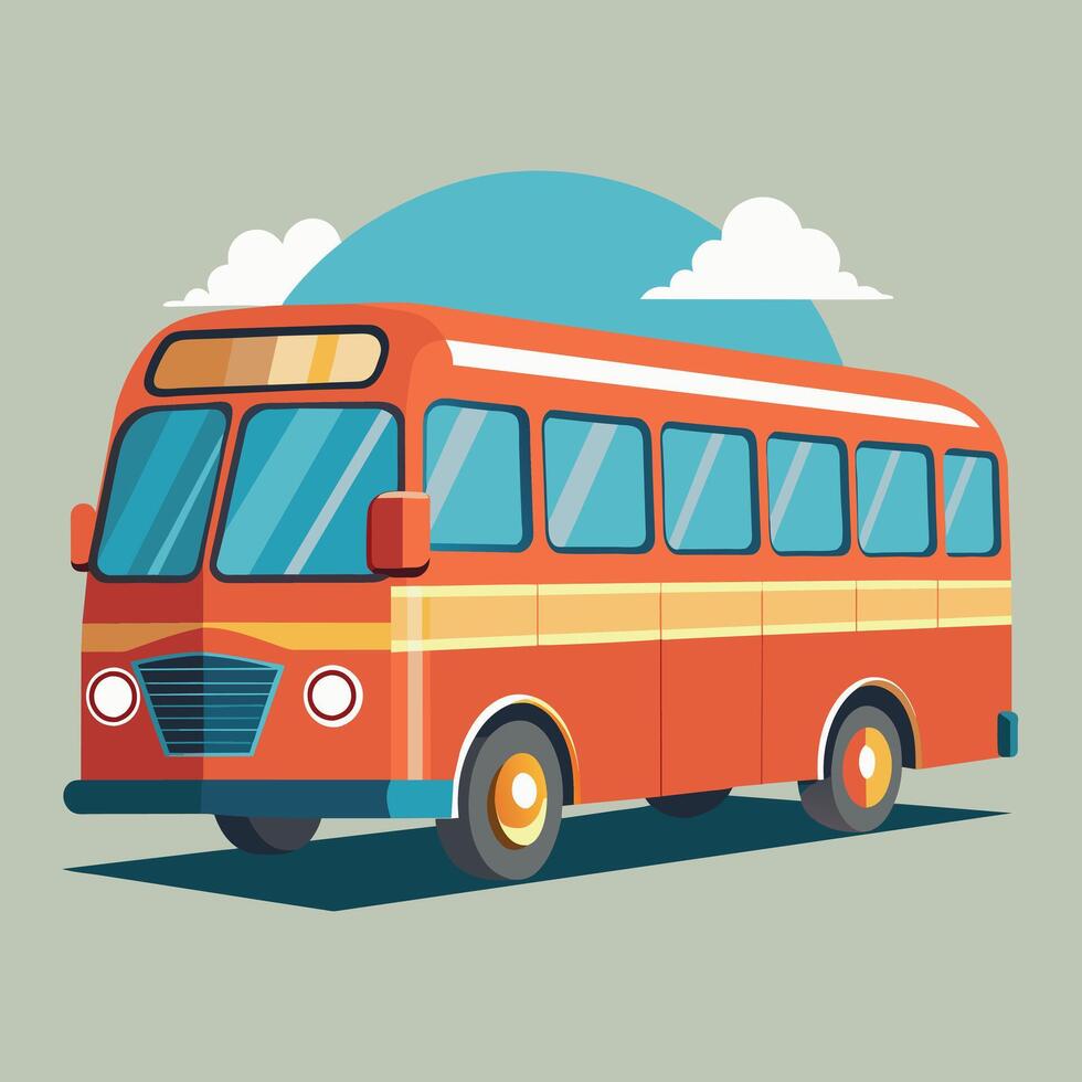 Bus flat design cartoon icon illustration School bus vector