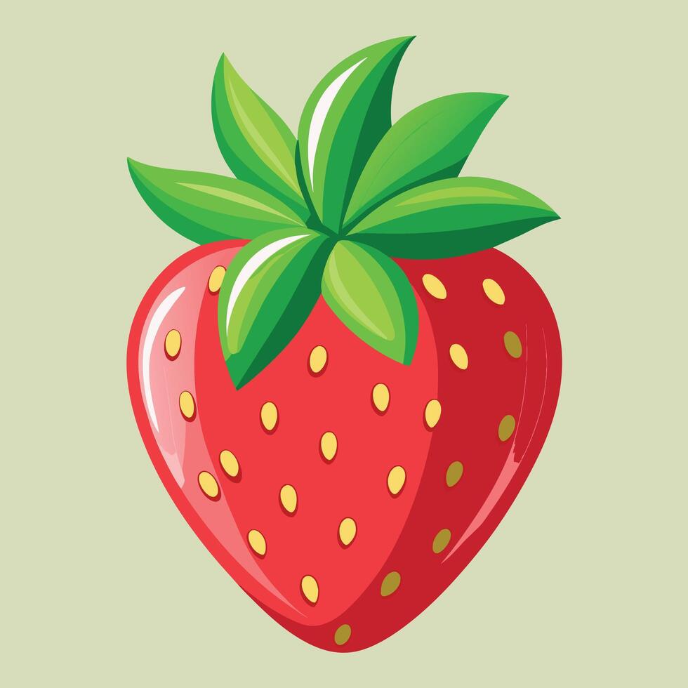 Strawberry colorful cartoon vector illustration