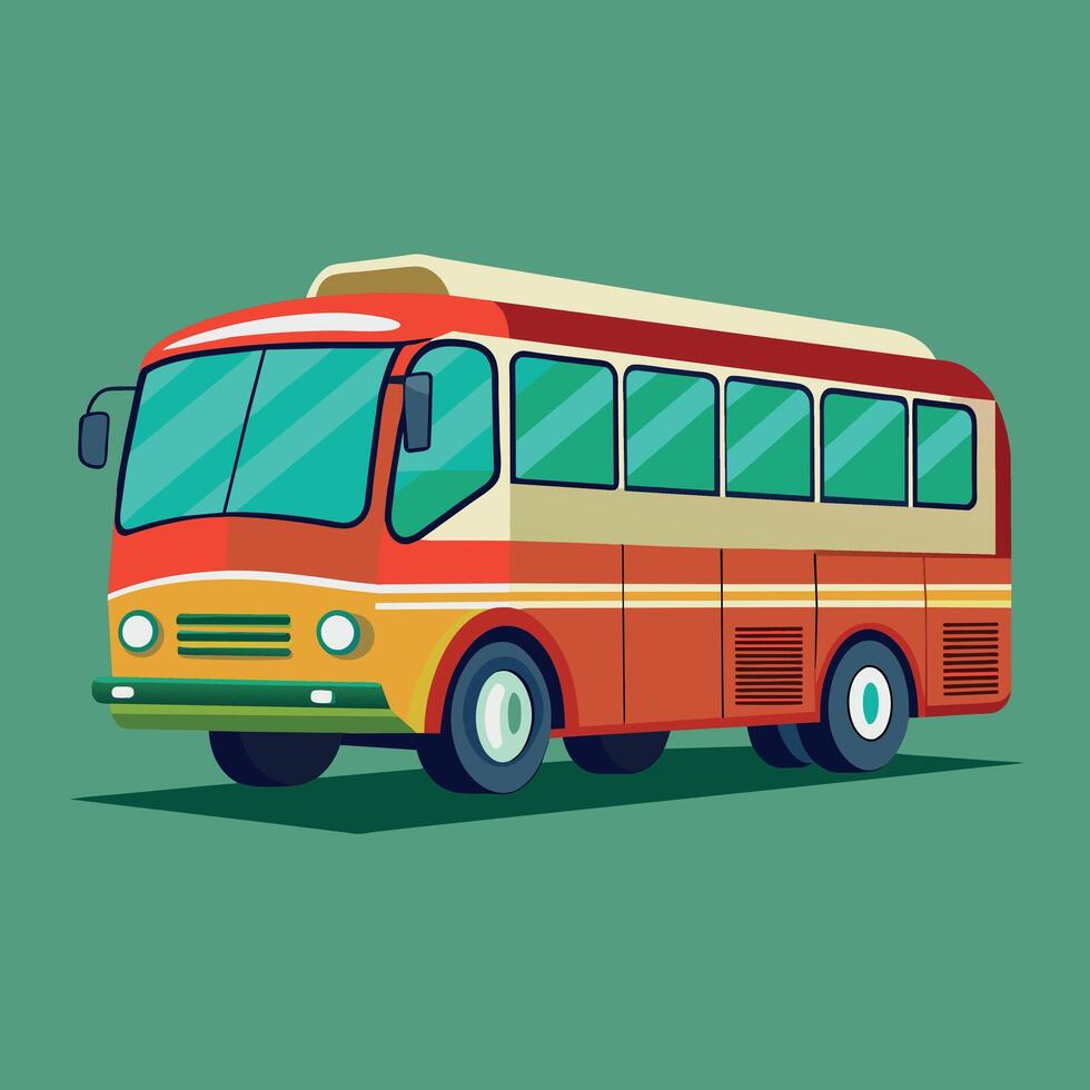 autobús plano diseño dibujos animados icono ilustración colegio autobús vector