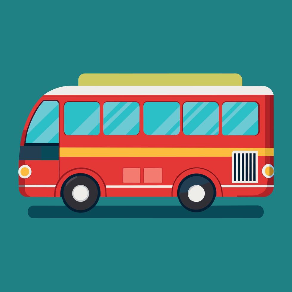 Bus flat design cartoon icon illustration School bus vector