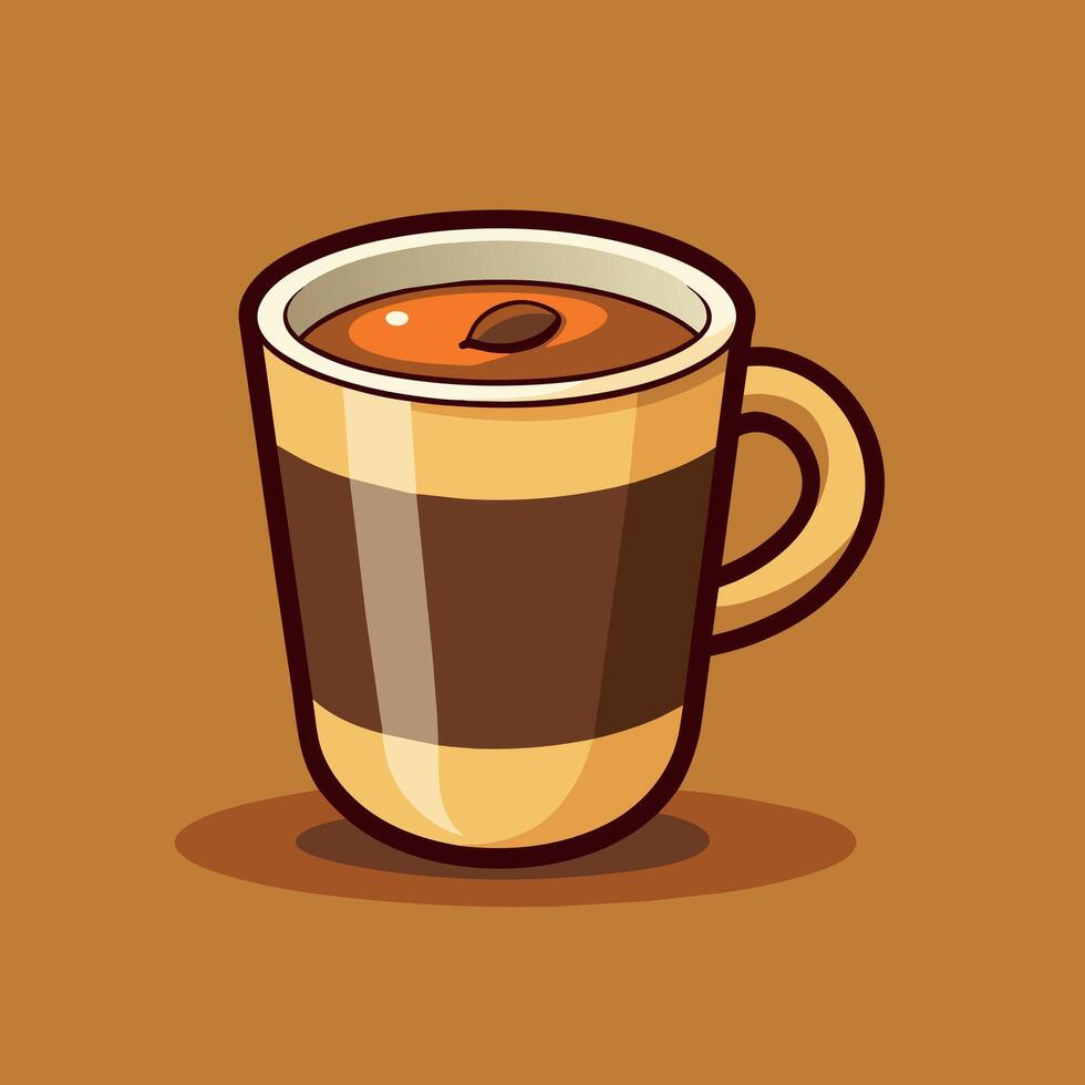 coffee cup cartoon illustration, coffee mug drink icon concept isolated vector