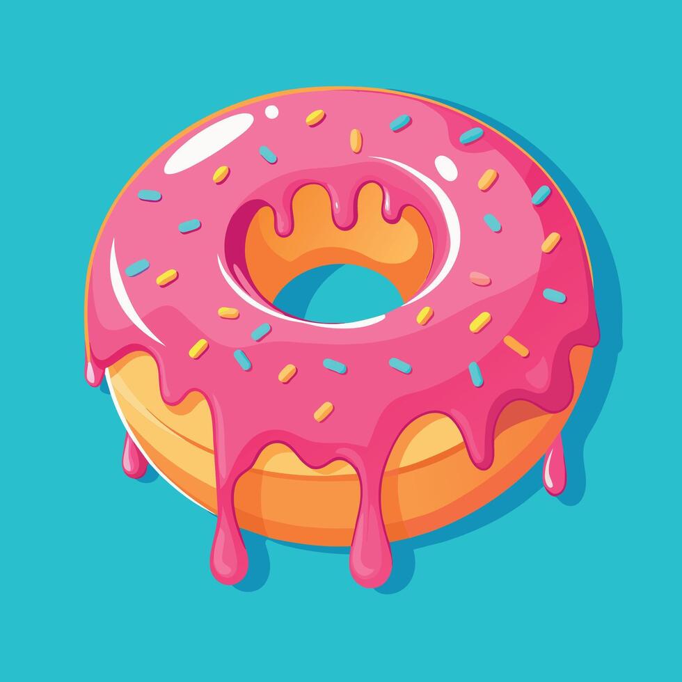 delicioso chocolate picar rosquilla con un vibrante vector diseño