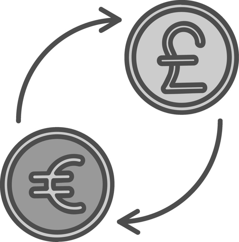 Currency exchange Line Filled Greyscale Icon vector