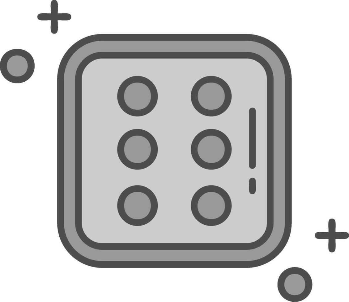 Dice six Line Filled Greyscale Icon vector
