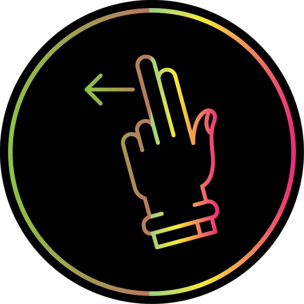 Two Fingers Left Line Gradient Due Color Icon vector