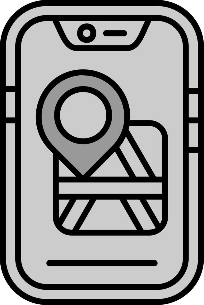Map location Line Filled Greyscale Icon vector