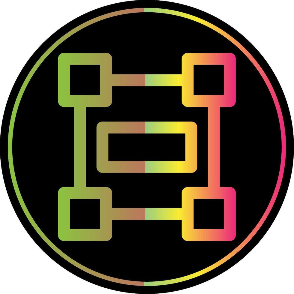 Rectangle frame Line Gradient Due Color Icon vector