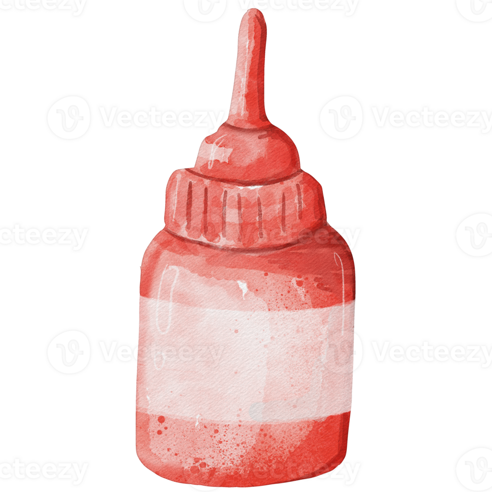 waterverf fles ketchup schilderij klem kunst, Fast food illustratie PNG