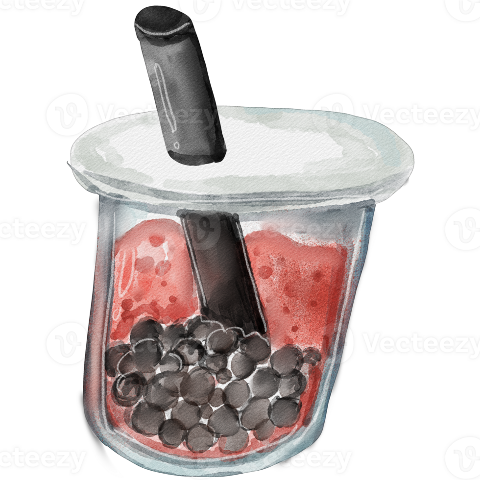 watercolor boba juice png