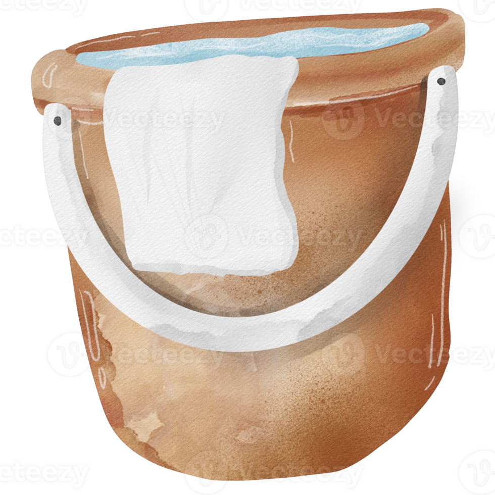 watercolor bucket rag png