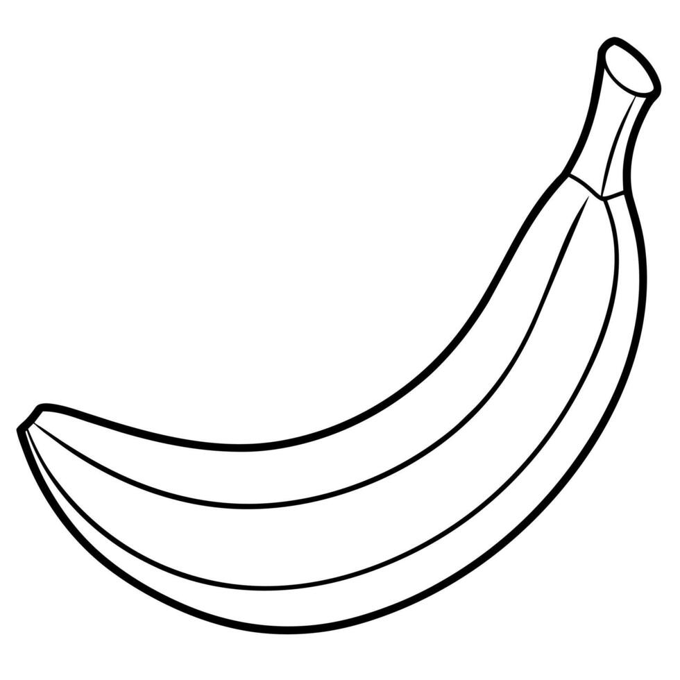 Banana outline coloring page illustration for children and adult vector